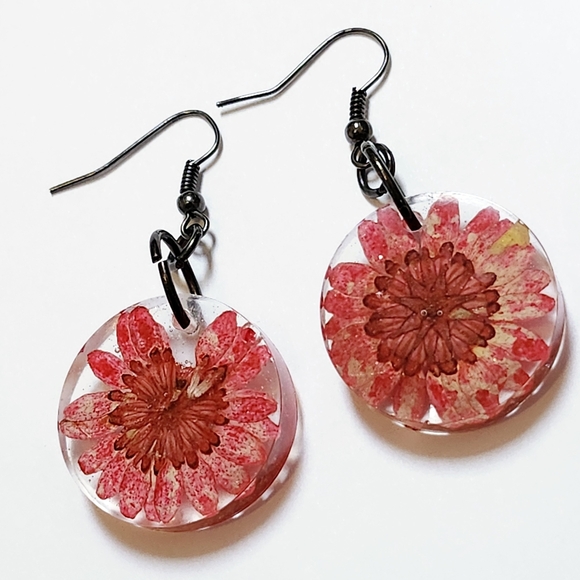 Jewelry - Pressed Floral Resin Earrings